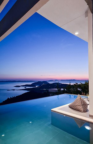 villa blue ionian syvota epirus greece pool sunset blog