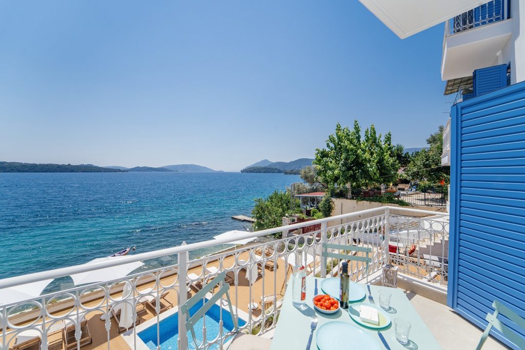 blue lefkada luxury apartments greece sea blue