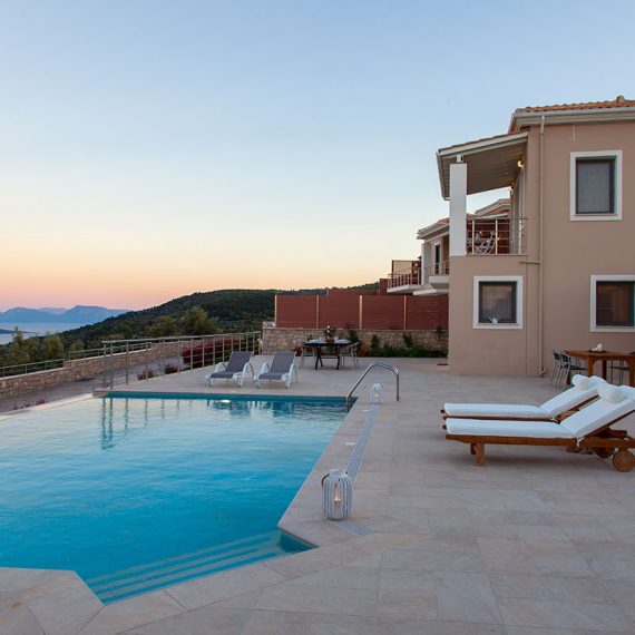 villa kallisto lefkada apolpena outdoor pool night view
