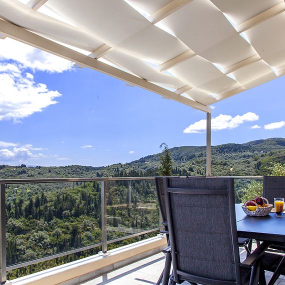 villa alba apolpena lefkada greece outdoor dining area with magneficent view