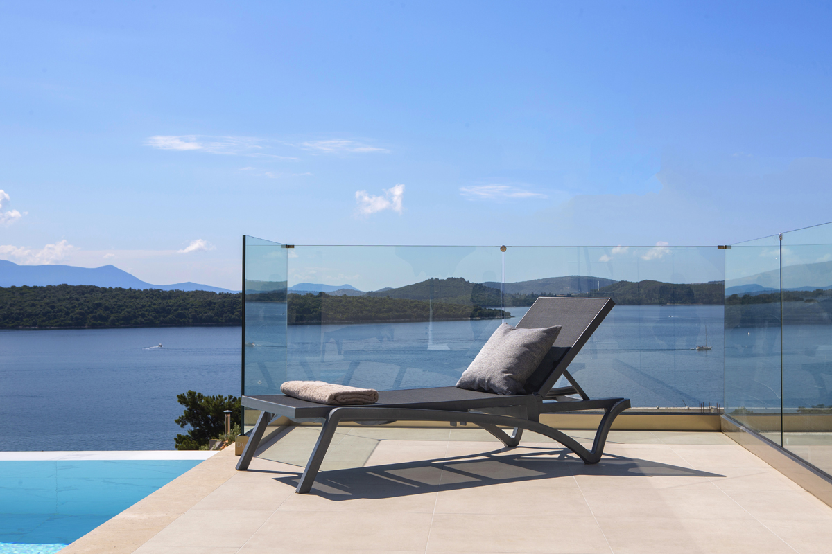 villa onar perigiali lefkada greece sunbeds sun view pool