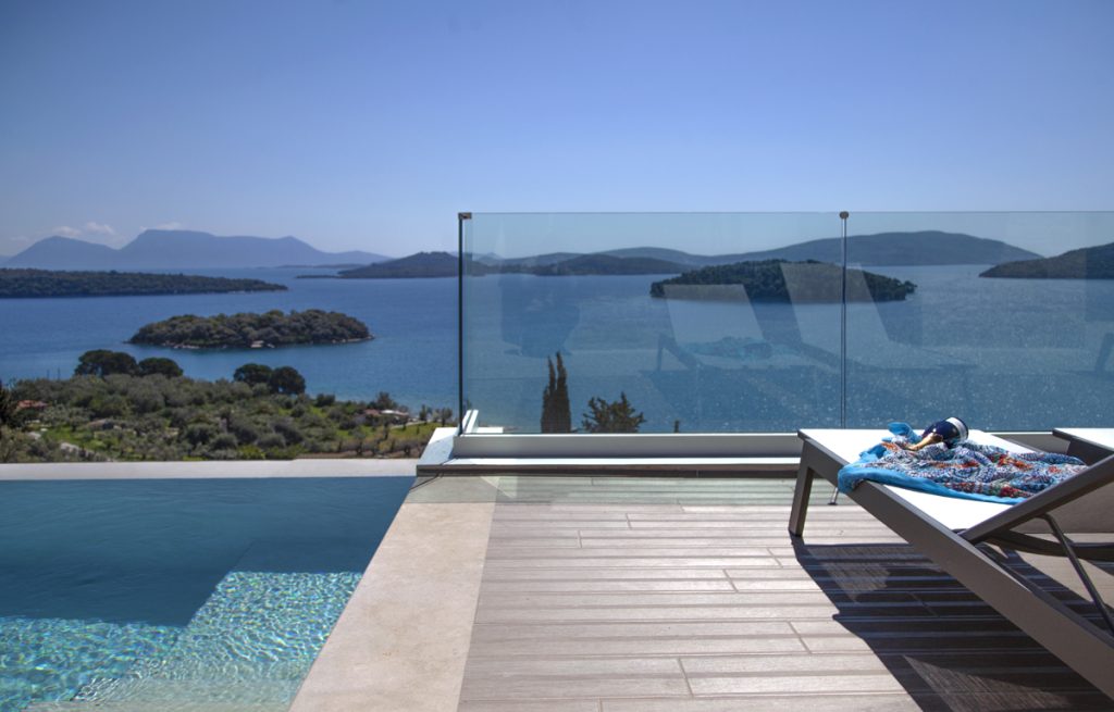 villa pasithea perigiali lefkada outdoor pool lounge chair cover