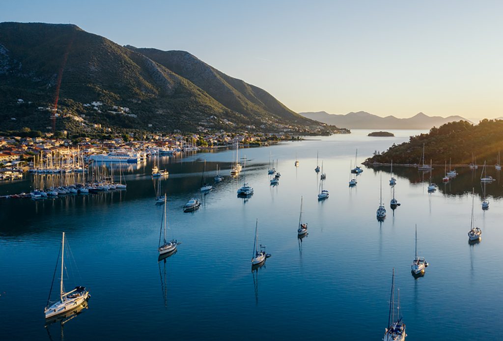 geni nidri bay lefkada greece yacht mooring