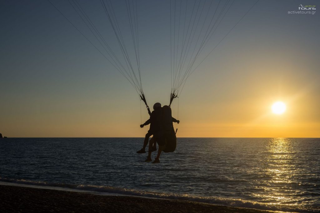 landing at kathisma beach lefkada paragliding