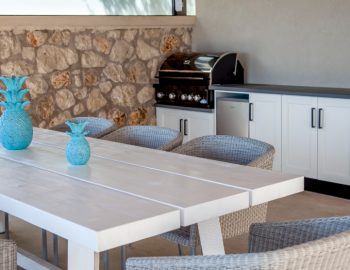 villa pasithea perigiali lefkada outdoor barbecue table chairs