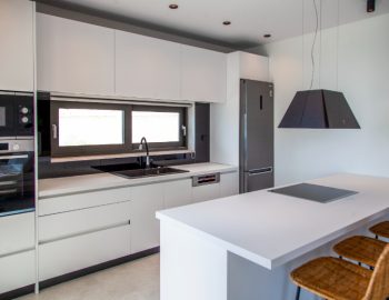 villa phaena nidri lefkada greece kitchen oven sink refrigerator
