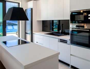 villa pasithea perigiali lefkada kitchen oven refrigerator