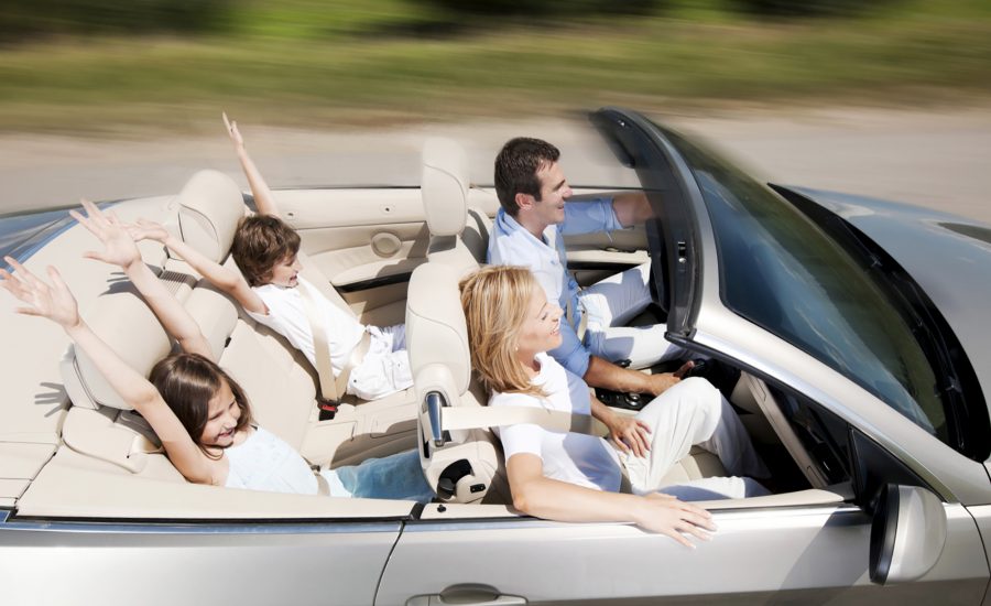 car rental convertible family greek holiday