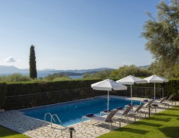 ionian luxury villas olivia lefkada perigiali swimming pool garden beach umbrella outdoor