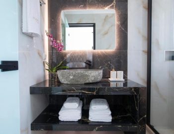 majestic villas geni lefkada bathroom mirror black white pink flower