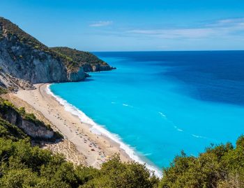 panoramic view of milos beach lefkada island greece