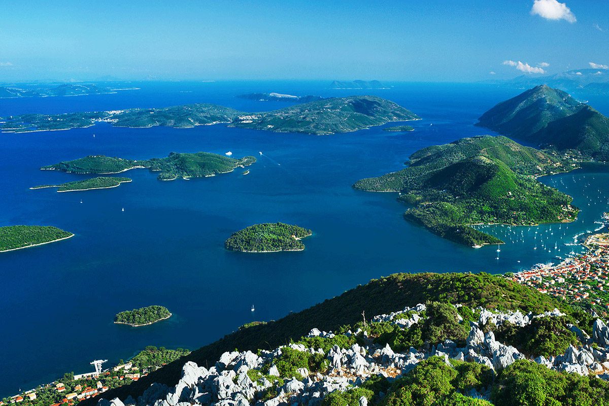 panoramic view of nidri lefkada greece