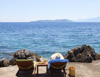 seafront villa votsalo in sivota lefkada greece sunbeds amazing view seaviews endless blue colors