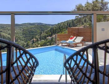 villa alba lefkada greece rear balcony pool view