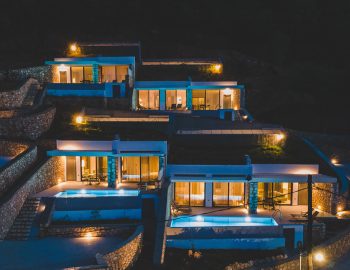 villa alpha z luxury lefkada greece evening birds eye view