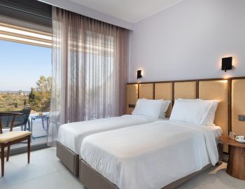 villa alpha z luxury lefkada greece twin bedroom outdoor access