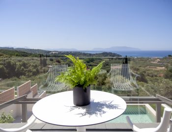 villa andromeda preveza monolithi greece master bedroom balcony view