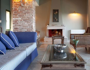 villa casa azul agios nikitas greece fireplace seating area
