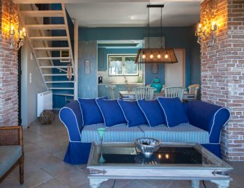 villa casa azul agios nikitas greece sofa stairs