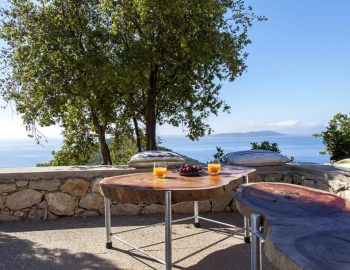 villa corali sivota lefkada greece natural olive wood table