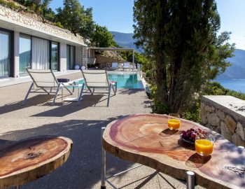 villa corali sivota lefkada greece outdoor olive wood table