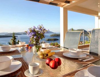 villa del sol perigiali lefkada greece breakfast at outside dining area