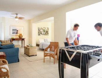 villa del sol perigiali lefkada greece living room and mini football table
