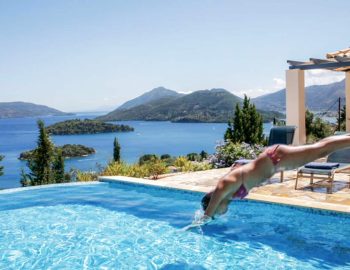 villa del sol perigiali lefkada greece morning dive at the pool