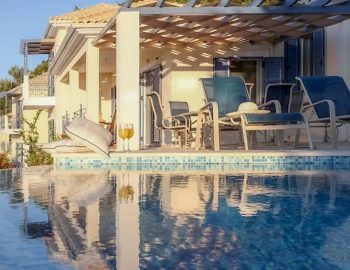 villa del sol perigiali lefkada greece pool and sitting area view