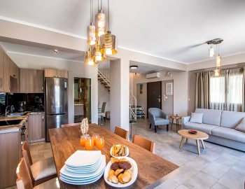 villa drakatos ostria vasiliki lefkas open living dining kitchen area