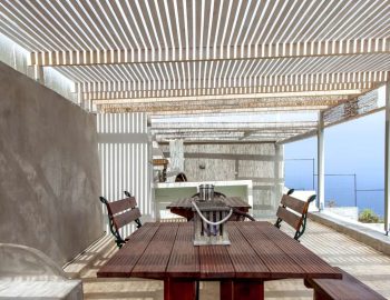 villa endless blue kalamitsi lefkada greece outdoor dining area with sea view 2
