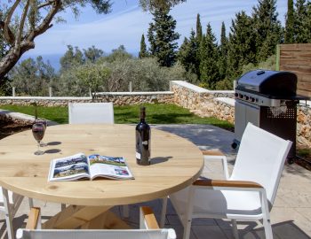 villa erato lefkada greece dining with wine