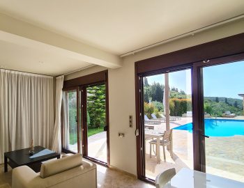 villa giulia sivota lefkada greece sofa living room terrace swimming pool table
