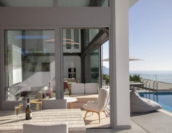 villa glass syvota epirus greece dining private pool