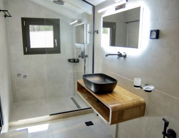 villa haris nidri lefkada bathroom shower wood black