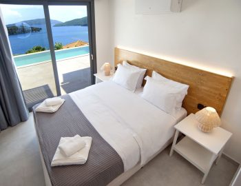 villa haris nidri lefkada double bed photo from above window view white pillows