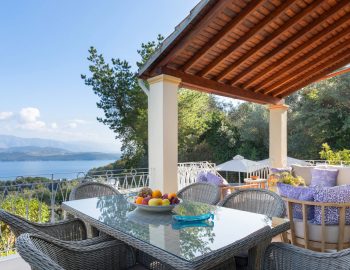 villa leondari kassiopi corfu greece outside dining area with view