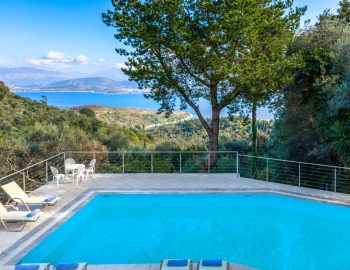 villa leondari kassiopi corfu greece pool area view
