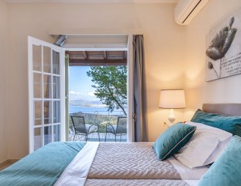 villa leondari kassiopi corfu greece two singles bedroom with outside view