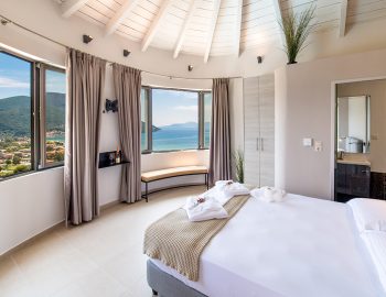 villa maria vasiliki lefkada lefkas accommodation master bedroom sea view