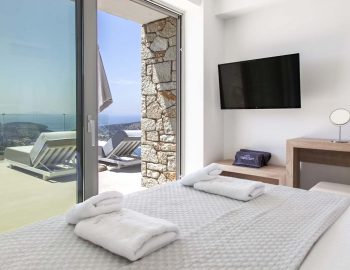 villa michaela cave style sivota thesprotias view bedroom double bed tv