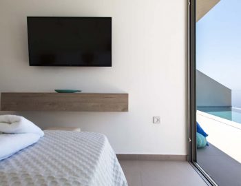 villa michaela sivota cave style thesprotias tv bedroom double bed view