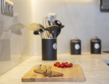 villa onar perigiali lefkada greece kitchen black details