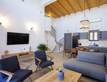 villa onar perigiali lefkada greece living room hole room grey sofas
