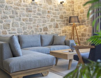 villa onar perigiali lefkada greece sofas grey stone wall