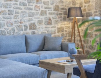 villa onar perigiali lefkada greece stone wall sofas wood