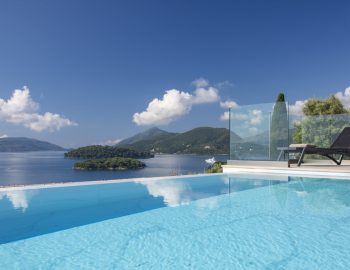 villa orama perigiali lefkada greece endless blue pool view blue sky