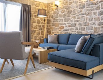 villa orama perigiali lefkada greece living room blue sofa sitting area
