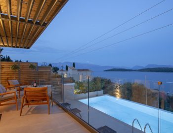 villa orama perigiali lefkada greece night pool view pool lights