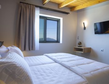 villa orama perigiali lefkada greece white bed relax tv window